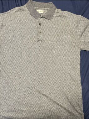 Bert Pulitzer Men's Short Sleeve Grey Patterned Polo